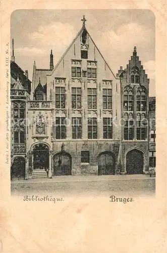 AK / Ansichtskarte Bruges_Brugge_Flandre Bibliothek 