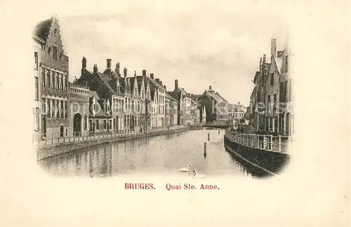 AK / Ansichtskarte Bruges_Brugge_Flandre Quai Sainte Anne 