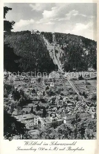 AK / Ansichtskarte Bad_Wildbad Sommerberg Bergbahn Bad_Wildbad