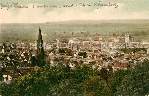 AK / Ansichtskarte Freiburg_Breisgau Panorama Schlossberg Freiburg Breisgau