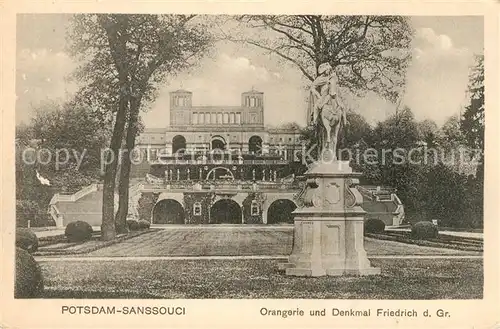 AK / Ansichtskarte Potsdam Sanssouci Orangerie Denkmal Friedrich den Grossen Potsdam