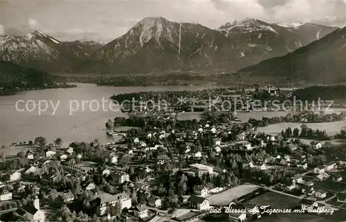 AK / Ansichtskarte Bad_Wiessee Tegernsee mit Wallberg Fliegeraufnahme Bad_Wiessee