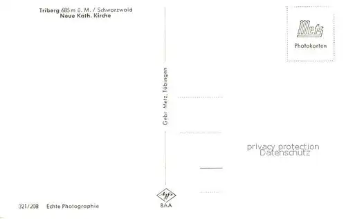 AK / Ansichtskarte Triberg_Schwarzwald Kirche Triberg Schwarzwald