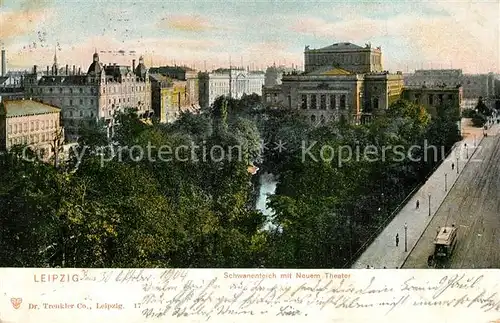 AK / Ansichtskarte Leipzig Schwanenteich mit Neuem Theater Leipzig
