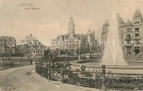 AK / Ansichtskarte Leipzig Rathaus Brunnen Leipzig