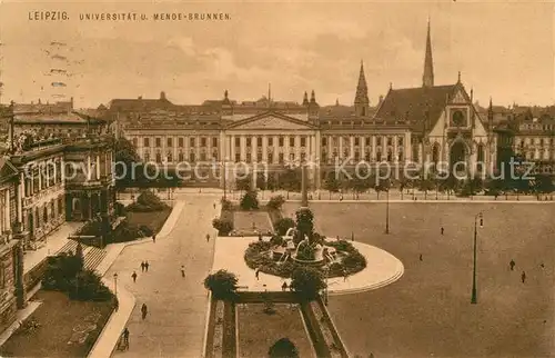 AK / Ansichtskarte Leipzig Universit?t und Mende Brunnen Leipzig