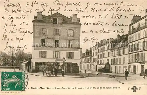 AK / Ansichtskarte Saint Maurice_Creteil Carrefour de la Grande Rue et Quai de la Republique Saint Maurice Creteil