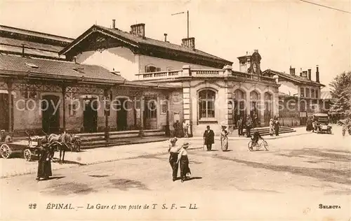 AK / Ansichtskarte Epinal_Vosges La Gare et son poste de T. S. F. Epinal Vosges