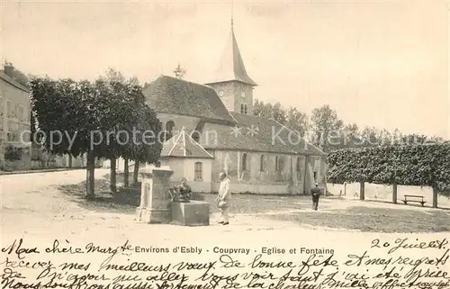AK / Ansichtskarte Coupvray Eglise et Fontaine Coupvray