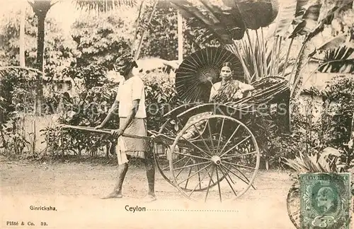 AK / Ansichtskarte Ceylon_Sri_Lanka Ginricksha Ceylon_Sri_Lanka