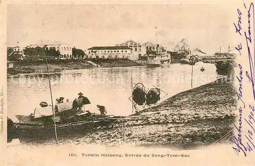AK / Ansichtskarte Haipong_Tonkin Entree du Song Tom Bac 