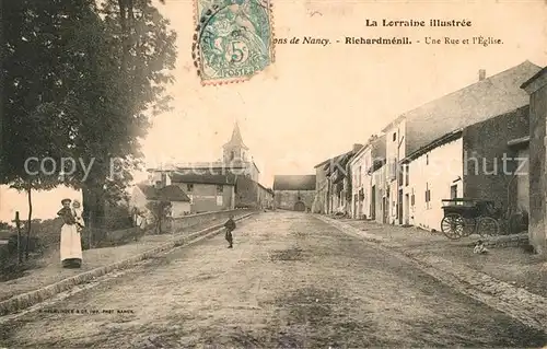 AK / Ansichtskarte Richardmenil Une rue et l eglise Richardmenil