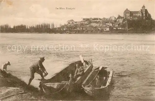 AK / Ansichtskarte Breisach_Rhein Aux bords du Rhin Francais vue sur Vieux Brisach Cathedrale Muenster Breisach Rhein