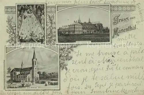 AK / Ansichtskarte Marienthal_Elsass Wallfahrtskirche Priesterhaus Muttergottesbild Marienthal Elsass