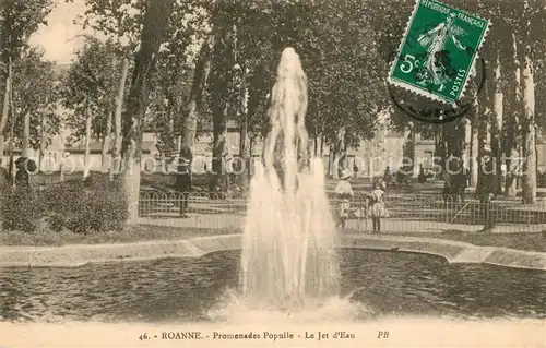 AK / Ansichtskarte Roanne_Loire Promenades Populle Le Jet d Eau Roanne Loire