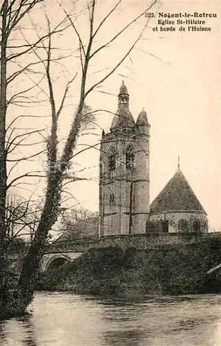 AK / Ansichtskarte Nogent le Rotrou Eglise Saint Hilaiere bords de l Huisne Nogent le Rotrou