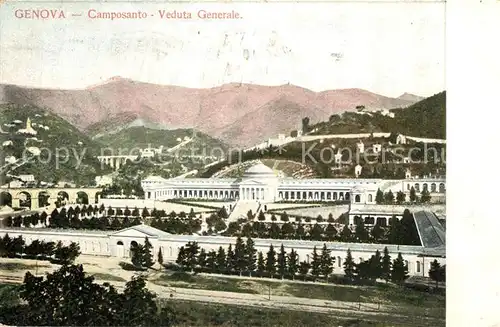 AK / Ansichtskarte Genova_Genua_Liguria Camposanto Veduta Generale Genova_Genua_Liguria