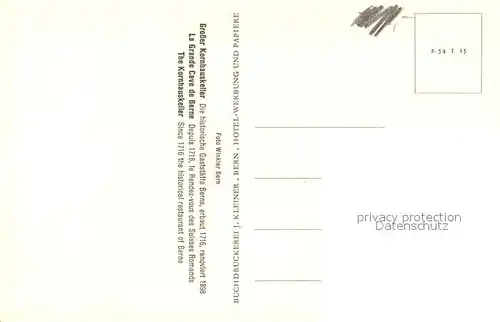 AK / Ansichtskarte Bern_BE Grosser Kornhauskeller Bern_BE