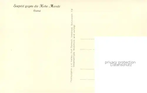 AK / Ansichtskarte Seefeld_Tirol Hohe Munde Panoarma Seefeld Tirol