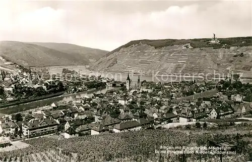 AK / Ansichtskarte Bingen_Rhein Bingerbr?ck M?useturm Ruine Ehrenfels Niederwalddenkmal Bingen Rhein