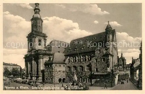 AK / Ansichtskarte Worms_Rhein Dreifaltigkeitskirche mit Cornelianum Worms Rhein