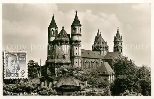 AK / Ansichtskarte Worms_Rhein Dom Worms Rhein