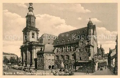 AK / Ansichtskarte Worms_Rhein Dreifaltigkeitskirche mit Cornelianum Worms Rhein