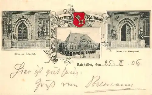 AK / Ansichtskarte Bremen Rathaus Ratskeller Bremen