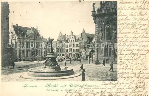 AK / Ansichtskarte Bremen Marktplatz mit Withadibrunnen Bremen