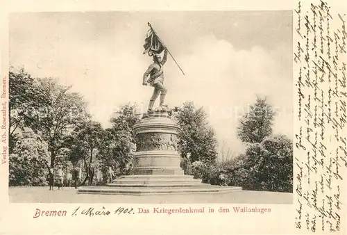 AK / Ansichtskarte Bremen Kriegerdenkmal in den Wallanlagen Bremen