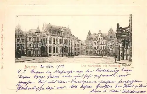 AK / Ansichtskarte Bremen Marktplatz mit Sch?tting Bremen