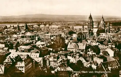 AK / Ansichtskarte Mainz_Rhein Blick vom Stephansturm Mainz Rhein