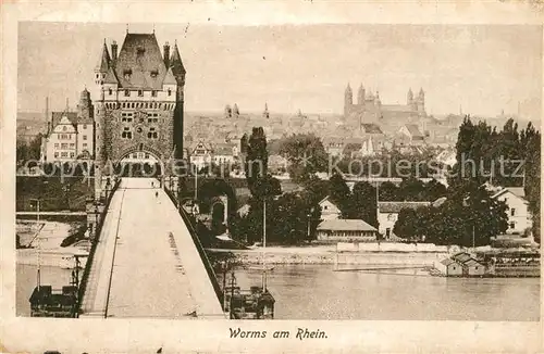 AK / Ansichtskarte Worms_Rhein Rheinbr?cke Worms Rhein