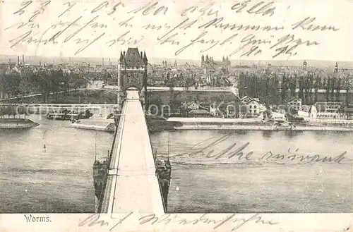 AK / Ansichtskarte Worms_Rhein Rheinbr?cke Worms Rhein