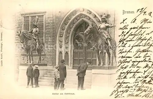 AK / Ansichtskarte Bremen Reiter am Rathaus Bremen