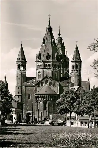 AK / Ansichtskarte Mainz_Rhein Dom vom Fischtorplatz gesehen Mainz Rhein