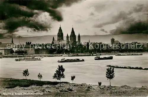 AK / Ansichtskarte Mainz_Rhein Mainm?ndung Mainz Rhein