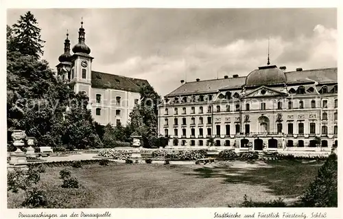 AK / Ansichtskarte Donaueschingen an der Donauquelle Stadtkirche Schlo Donaueschingen