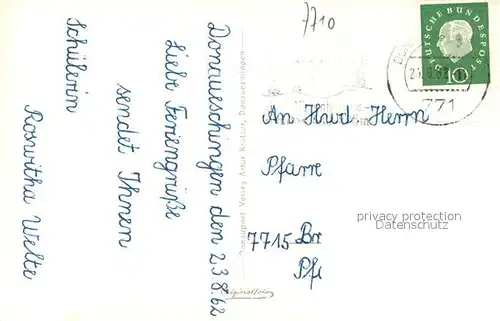 AK / Ansichtskarte Donaueschingen an der Donauquelle Stadtkirche Schlo Donaueschingen