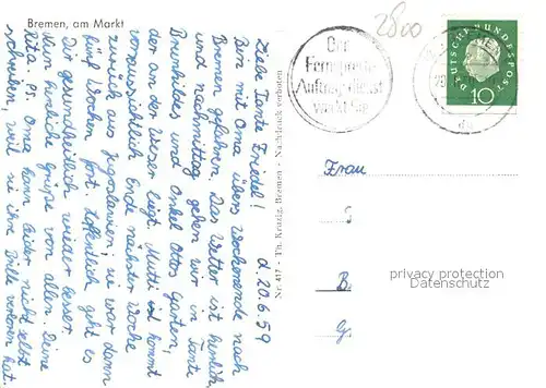 AK / Ansichtskarte Bremen Marktplatz Bremen