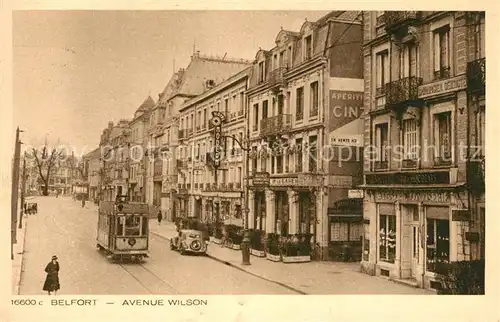 AK / Ansichtskarte Belfort_Alsace Avenue Wilson Strassenbahn Belfort Alsace