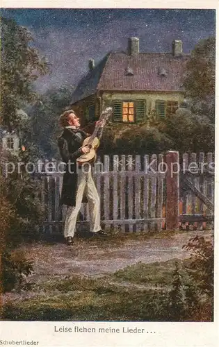 AK / Ansichtskarte Schubert_Franz Leise flehen meine Lieder  