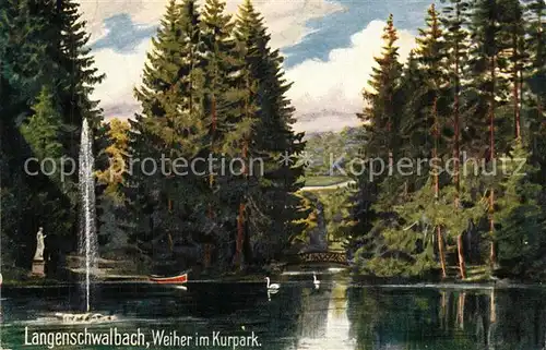 AK / Ansichtskarte Verlag_Wiedemann_WIRO_Nr. 1996 A Langenschwalbach Weiher im Kurpark 