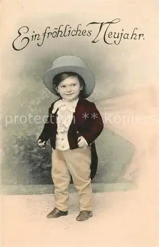 AK / Ansichtskarte Neujahr Kind Hutmode 