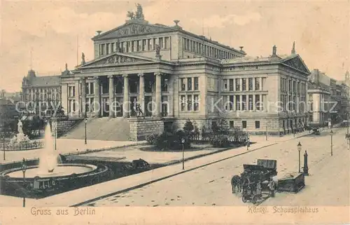 AK / Ansichtskarte Berlin Schauspielhaus Gendarmenmarkt Kutsche Schiller Denkmal Berlin