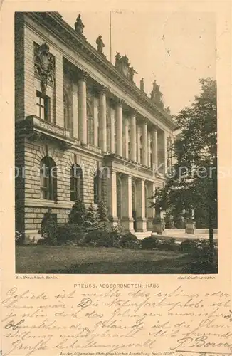 AK / Ansichtskarte Berlin Preussisches Abgeordneten Haus Berlin