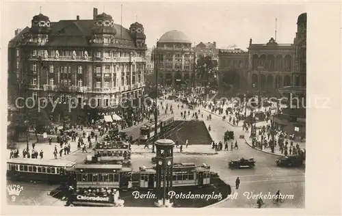 AK / Ansichtskarte Berlin Potsdamer Platz Verkehrsturm Haus Vaterland Strassenbahn Berlin