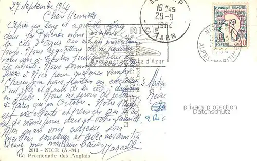 AK / Ansichtskarte Nice_Alpes_Maritimes Promenade des Anglais Nice_Alpes_Maritimes