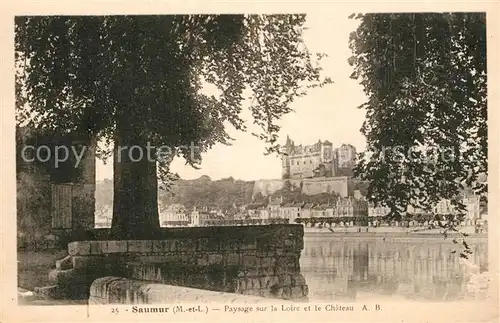 AK / Ansichtskarte Saumur Paysage sur la Loire Chateau Saumur