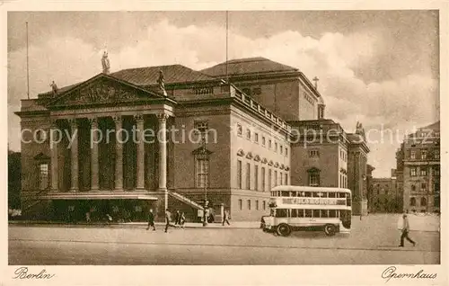AK / Ansichtskarte Berlin Opernhaus Unter den Linden Doppeldeckerbus Berlin